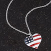 Stars and Stripes Rhodium Necklace with CZ