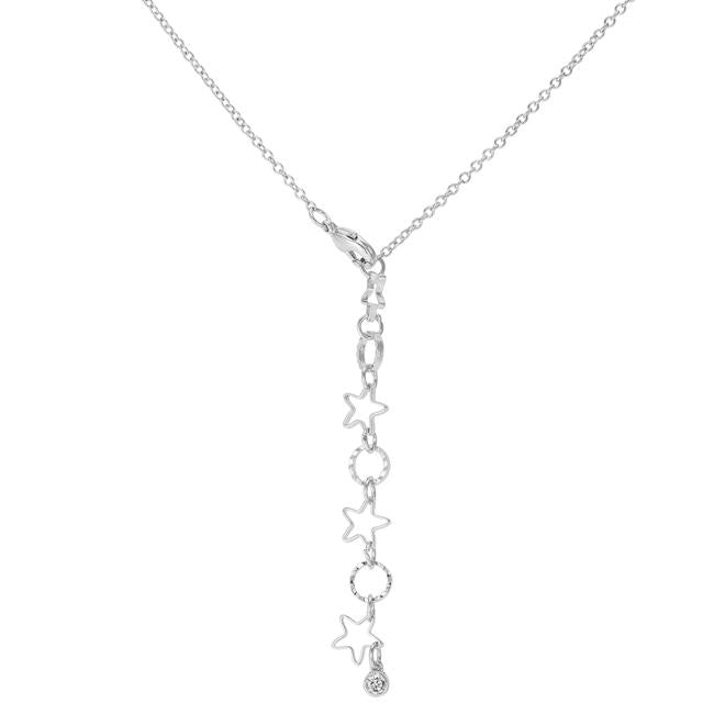 .1 Ct Patriotic Hot Air Balloon Rhodium Necklace with CZ