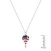 .1 Ct Patriotic Hot Air Balloon Rhodium Necklace with CZ