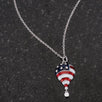 .1 Ct Patriotic Hot Air Balloon Rhodium Necklace with CZ