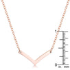 Stainless Steel Rose Goldtone Chevron Necklace