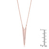 .2Ct Rose Gold Plated CZ Embedded Elongated Arrow Necklace