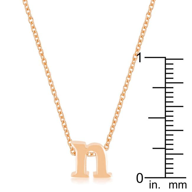 Rose Gold Finish Initial N Pendant