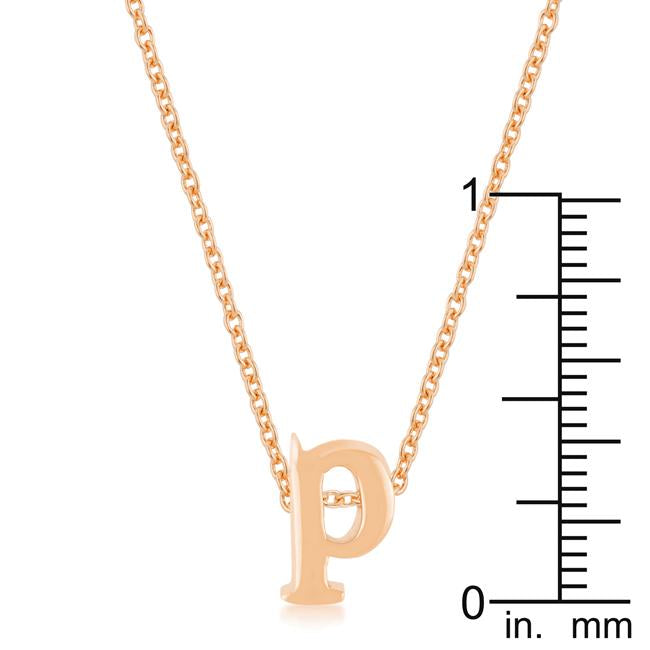 Rose Gold Finish Initial P Pendant