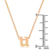 Rosegold Finish Initial U Pendant