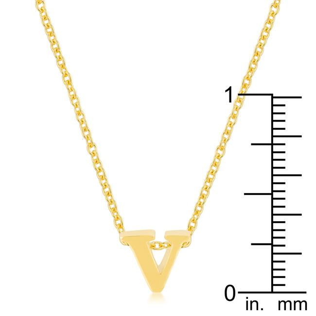 Golden Initial V Pendant