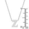 Rhodium Plated Finish Initial Z Pendant