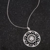 1.4 Ct Rhodium Pendant Necklace with Interlocking Circles and CZ