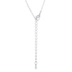 Rhodium Necklace with CZ Disk Pendant