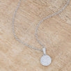 Rhodium Necklace with CZ Disk Pendant