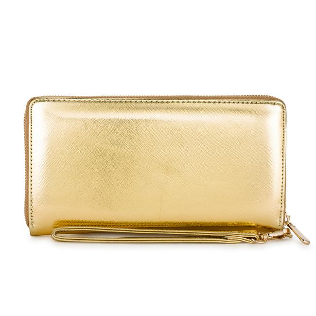 Martha Gold Faux Leather Clutch