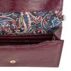 Laney Burgundy Textured Faux Leather Clutch With Gold Chain Strap