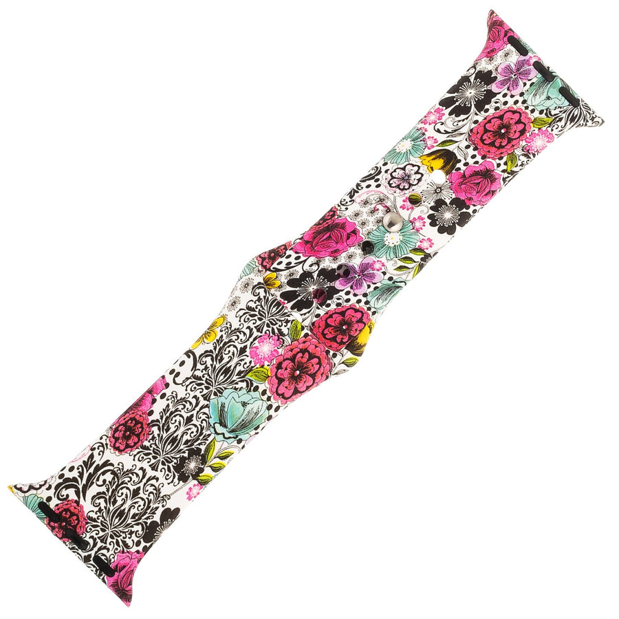 Floral Silicone Sports Watch Band 38mm