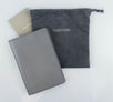 Smooth Leather Bifold Passport Holder - Gray