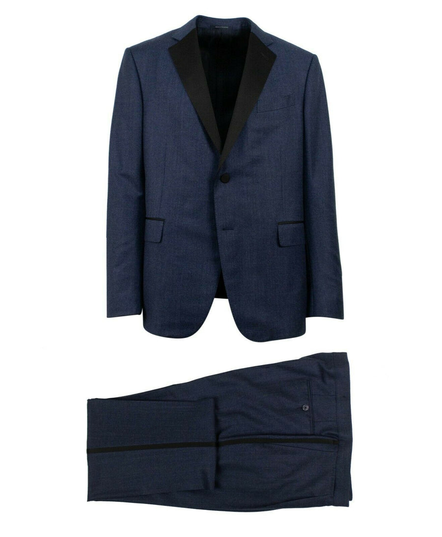 ERMENGILDO ZEGNA SU MISURA Wool Two Button Tuxedo - Blue