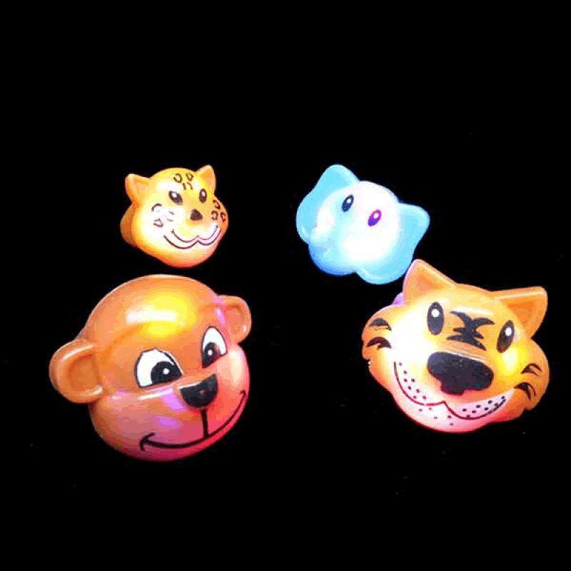 Light Up Soft Animal Rings Assorted Pack of 24