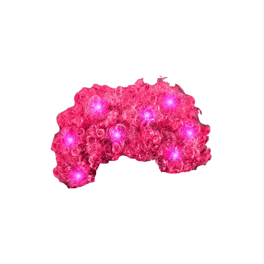 Pink Afro Wig with Flashing LEDs