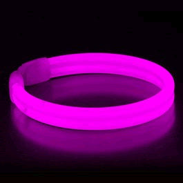 Wide Glow Stick 8 Inch Bracelet Pink Pack of 30