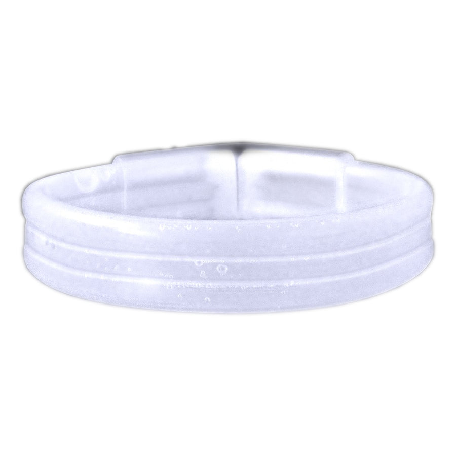 Wide Glow Stick 8 Inch Bracelet White Pack of 30