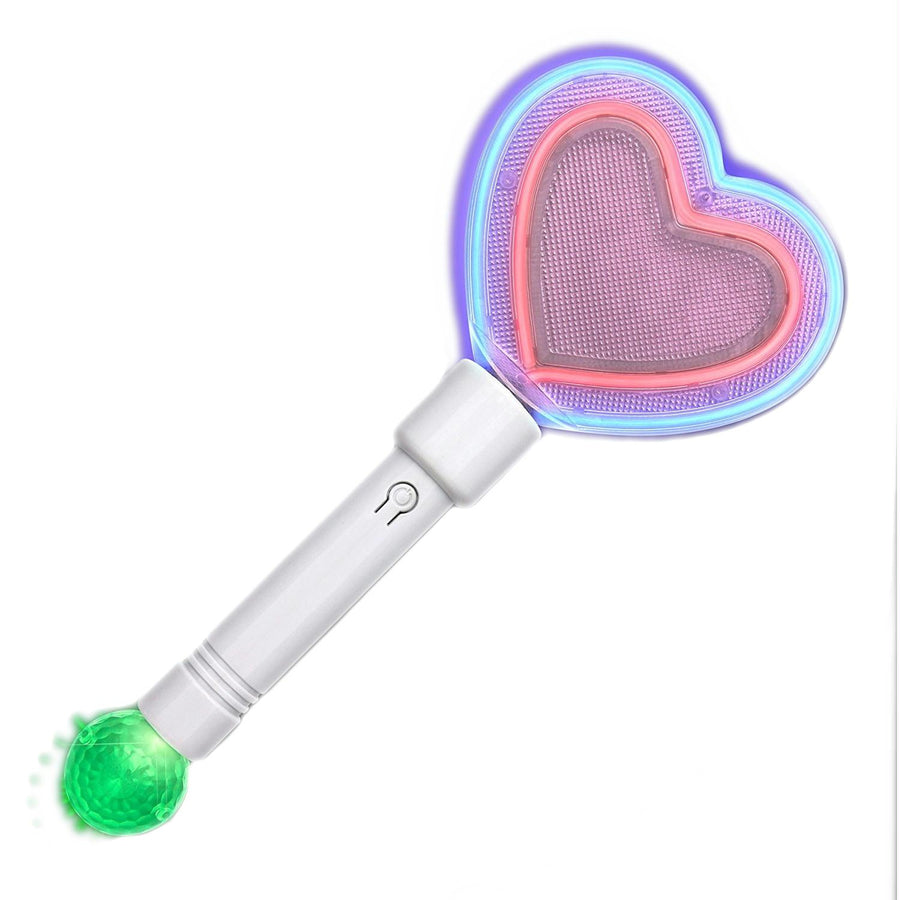 LED Rave PLUR Heart Wand with Crystal Ball