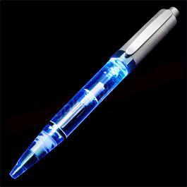 Silver Barrel Multi Colored LED Pen