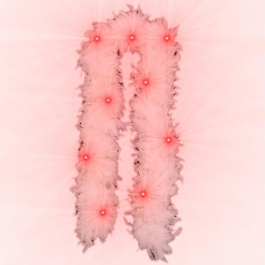 LED Feather Boa White