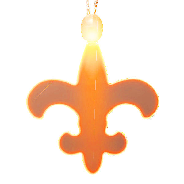 LED Acrylic Fleur De Lis Necklace Amber