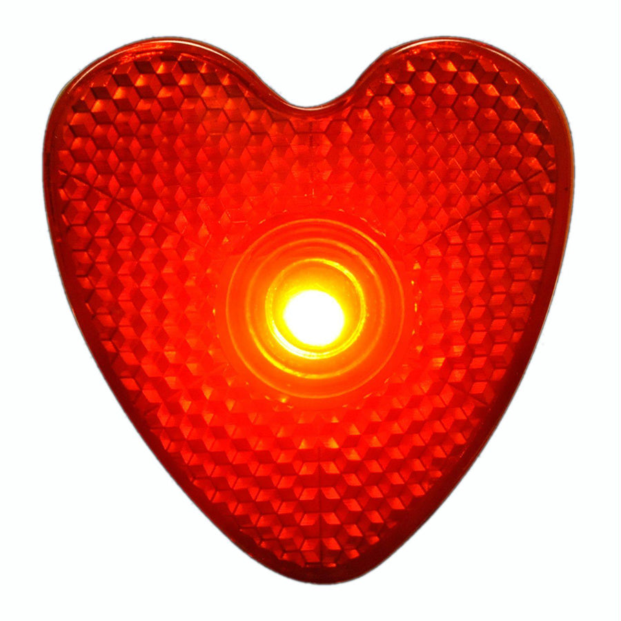 LED Blinking Red Heart Reflector Clip Running Body Light