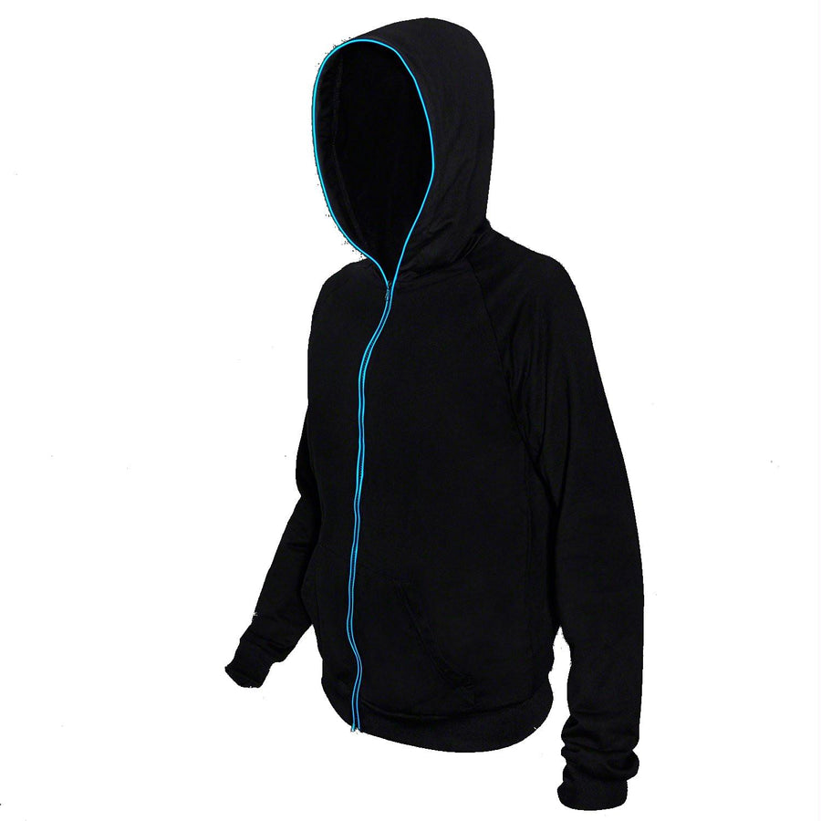 Electro Luminescent Zip Up Hoodie Blue Small