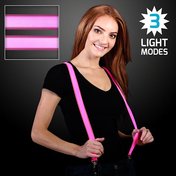 Pink LED Suspenders