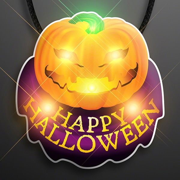 Happy Halloween Pumpkin Flashing Body Light Necklace