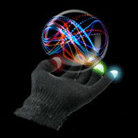 LED Black Gloves Rainbow LEDs