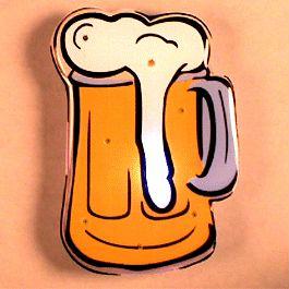 Beer Flashing Body Light Lapel Pins