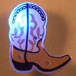 Brown Cowboy Boot Flashing Body Light Lapel Pins