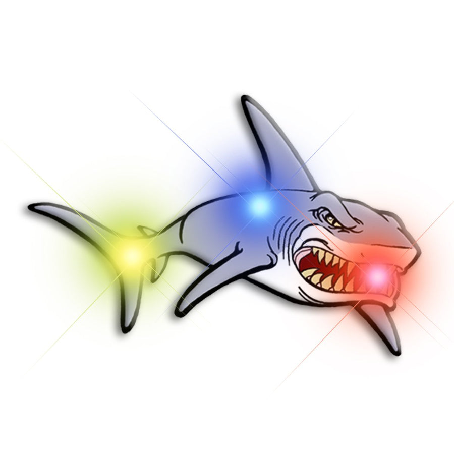 Shark Flashing Body Light Lapel Pins