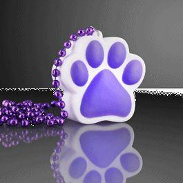 Light Up Purple Paw Print Charm Necklace