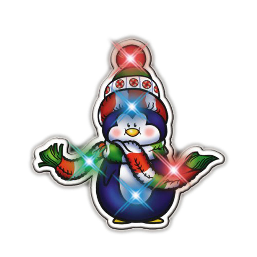 Penguin with Scarf Flashing Body Light Lapel Pins