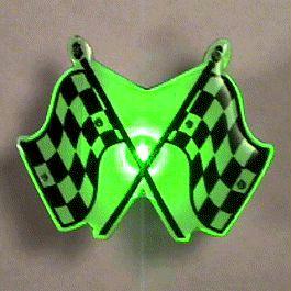 Checkered Flags Flashing Body Light Lapel Pins