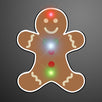 Gingerbread Man Chriistmas Flashing Blinky Body Light Lapel Pin