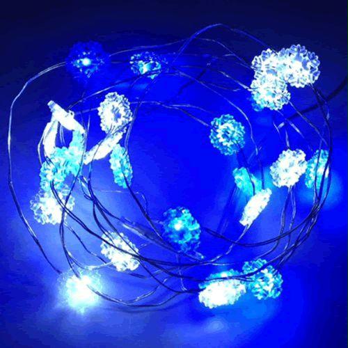 LED String Lights with Blue Snowflakes