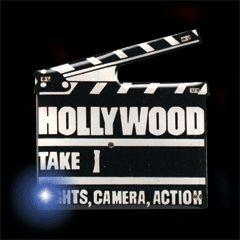 Hollywood Clapboard Flashing Body Light Lapel Pins