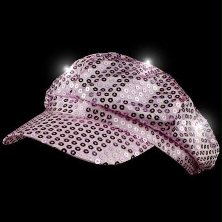 Sequin LED Newsboy Cap Pink