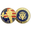 45th US President Donald Trump Thumbs Up on USA Flag Commemorative Gold Coin