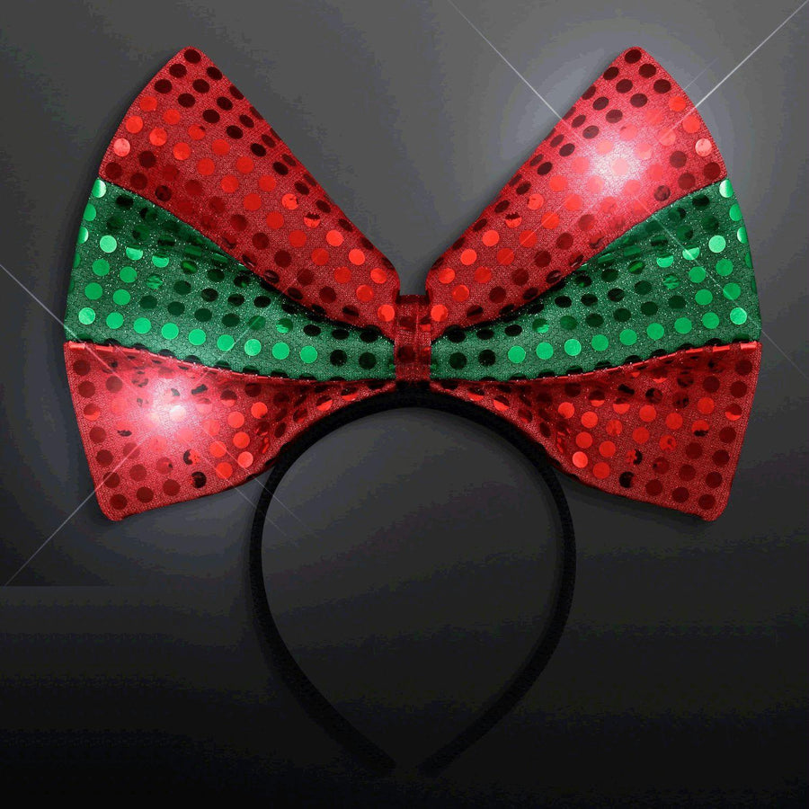 LED Christmas Bow Light Up Headband