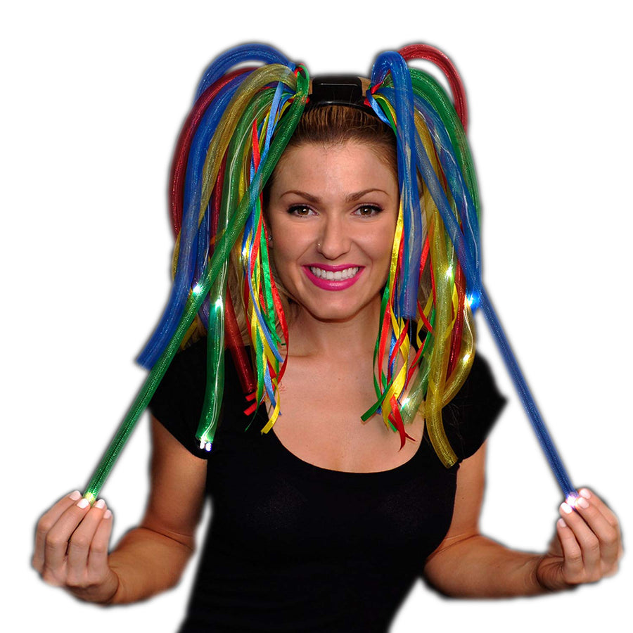 Multicolor LED Noodle Headband Flashing Dreads