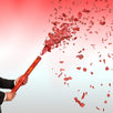 Red and White Rose Petals Confetti Cannon 24 Inch