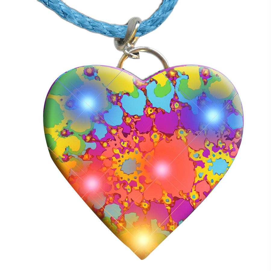 Tie Dye Heart Necklace Flashing Body Light Lapel Pins