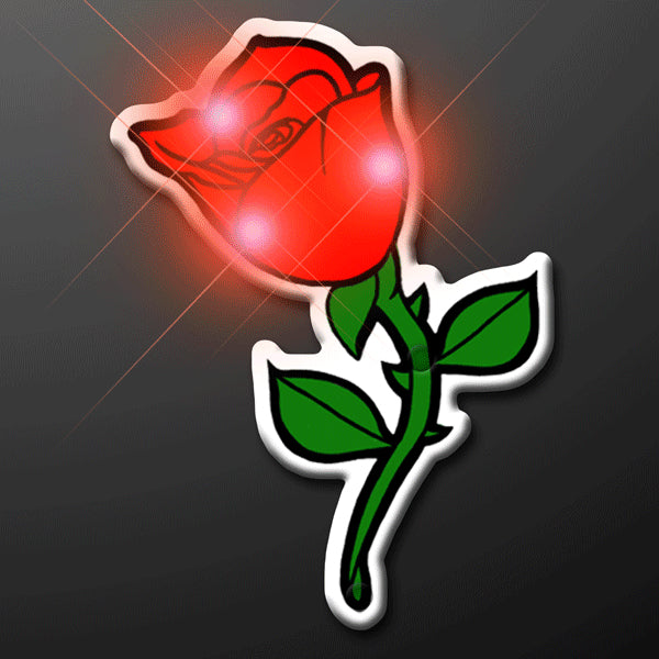 Rose Flashing Body Light Lapel Pins