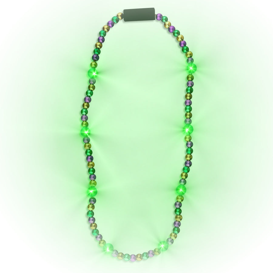 Flashing Mardi Gras Beaded Necklace Flashing