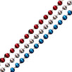 Red White and Blue Round Bead Necklace Pack of 12